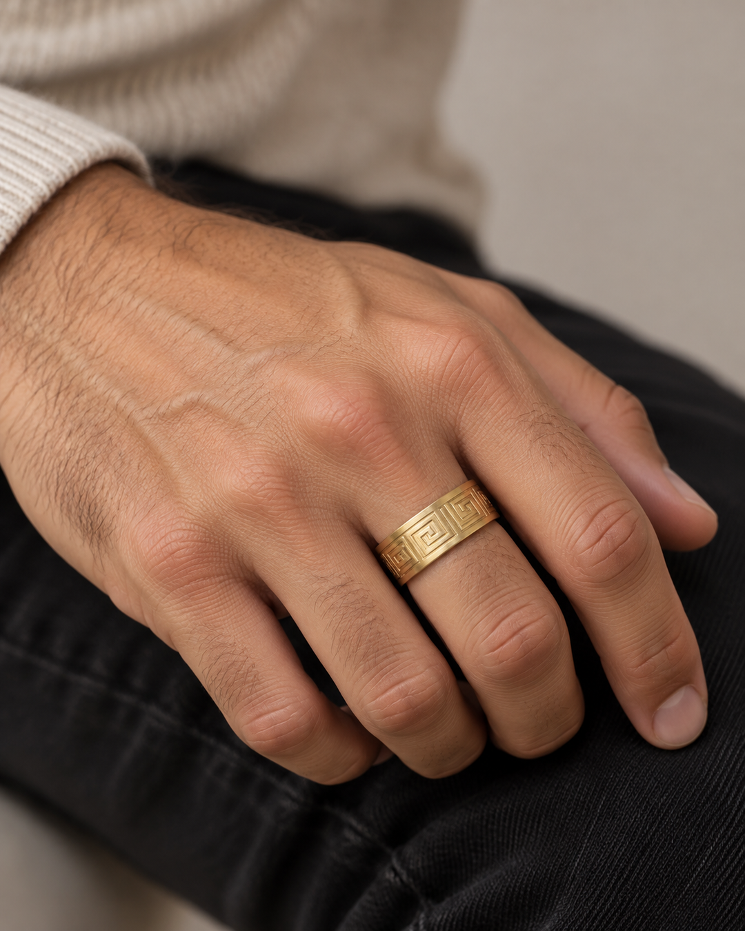 Mäander Ring - Fingerring Men (wasserfest)