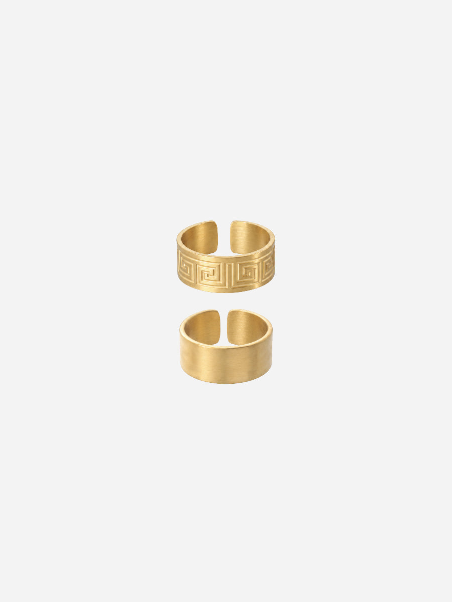 Mäander Heritage Ring Set Men - (wasserfest)