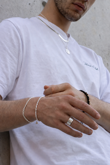 Hammered Pipe Ring - Fingerring Men (wasserfest)