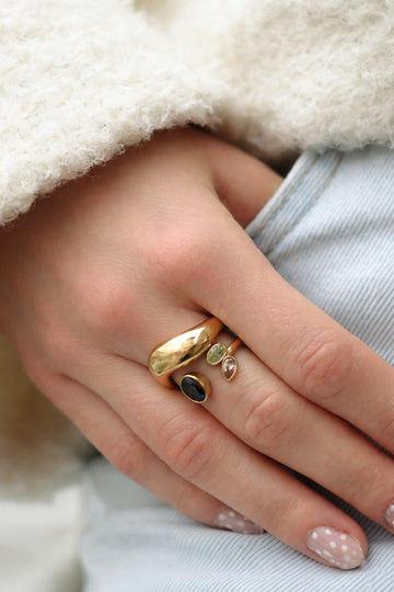 Triple Zircone Ring - Fingerring (wasserfest)