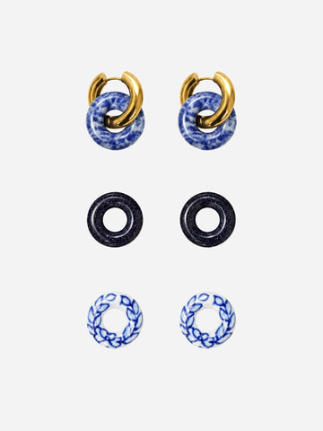 Everyday Blue Love Set Hoops - 6er-Anhänger Set