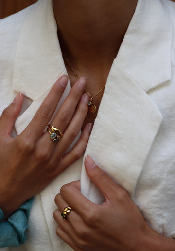 Triple Zircone Ring - Fingerring (wasserfest)