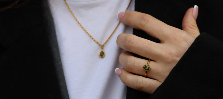 Single Zircone Ring - Fingerring (wasserfest)