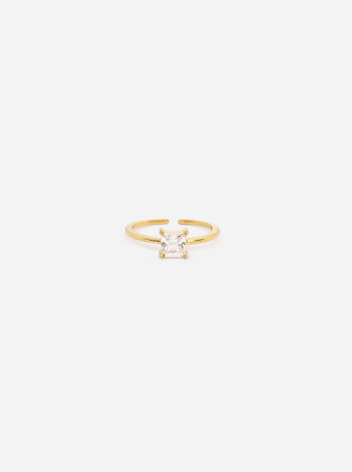 Square Crystal  Ring - Fingerring (wasserfest)