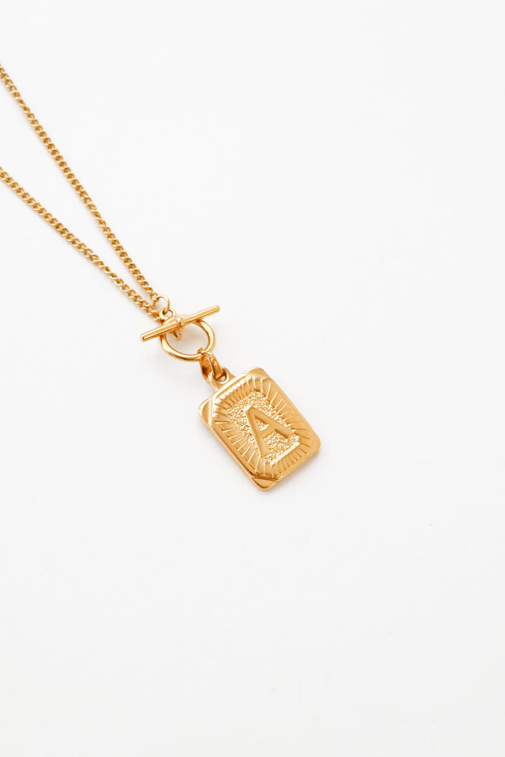 Personalized Tonia Letter Tag Necklace - Halskette (wasserfest)