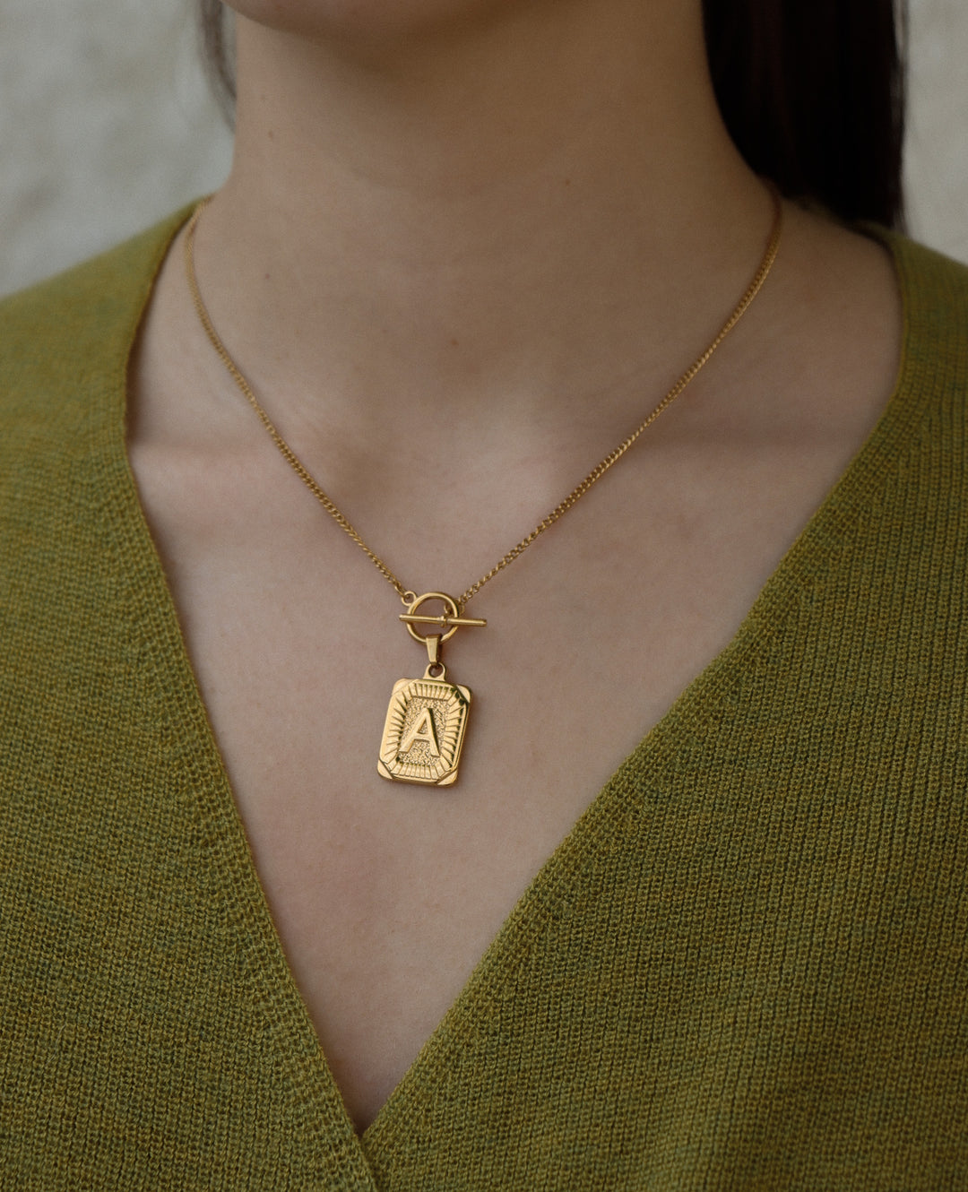 Personalized Tonia Letter Tag Necklace - Halskette (wasserfest)