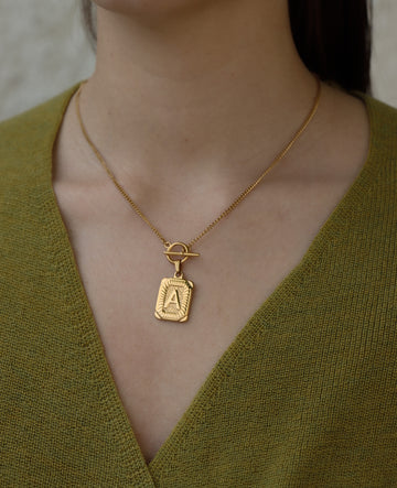 Personalized Tonia Letter Tag Necklace - Halskette (wasserfest)