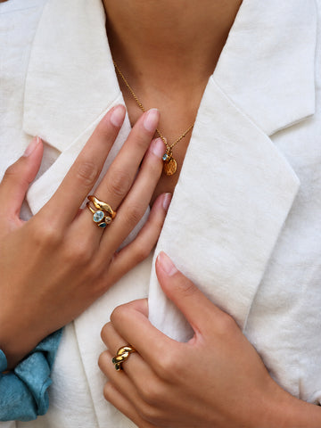 Triple Zircone Ring - Fingerring (wasserfest)