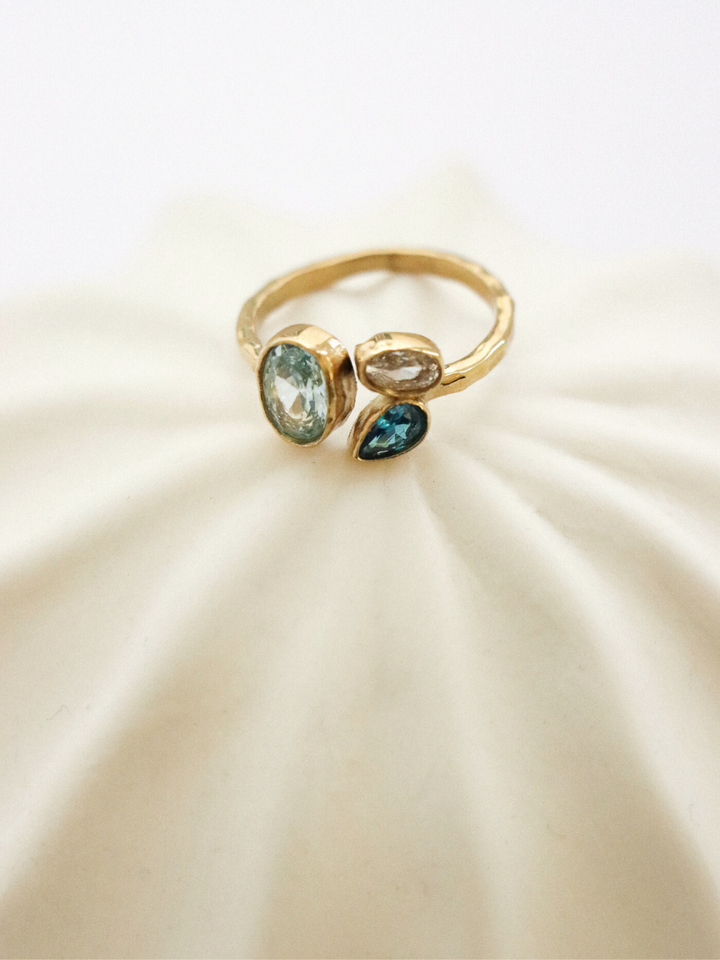 Triple Zircone Ring - Fingerring (wasserfest)