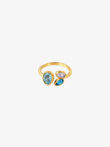 Triple Zircone Ring - Fingerring (wasserfest)