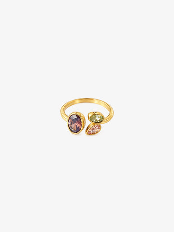 Triple Zircone Ring - Fingerring (wasserfest)