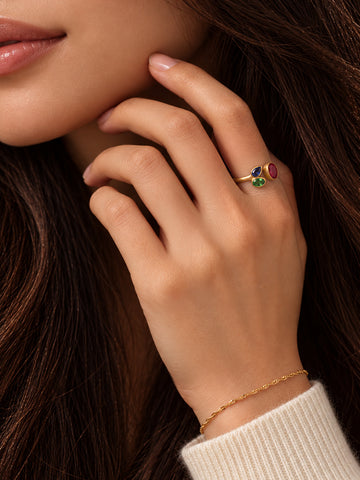 Triple Zircone Ring - Fingerring (wasserfest)