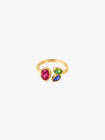 Triple Zircone Ring - Fingerring (wasserfest)
