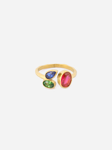 Triple Zircone Ring - Fingerring (wasserfest)