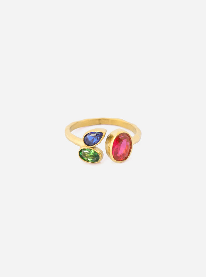 Triple Zircone Ring - Fingerring (wasserfest)