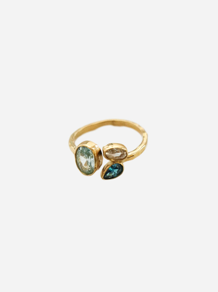 Triple Zircone Ring - Fingerring (wasserfest)