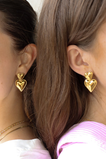 Two Hearts Studs - Ohrstecker (wasserfest)