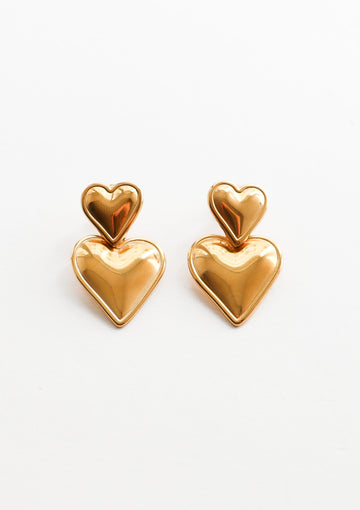 Two Hearts Studs - Ohrstecker (wasserfest)