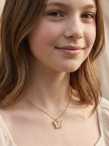 Valeria Shiny Butterfly Necklace - Halskette Kinder (wasserfest)