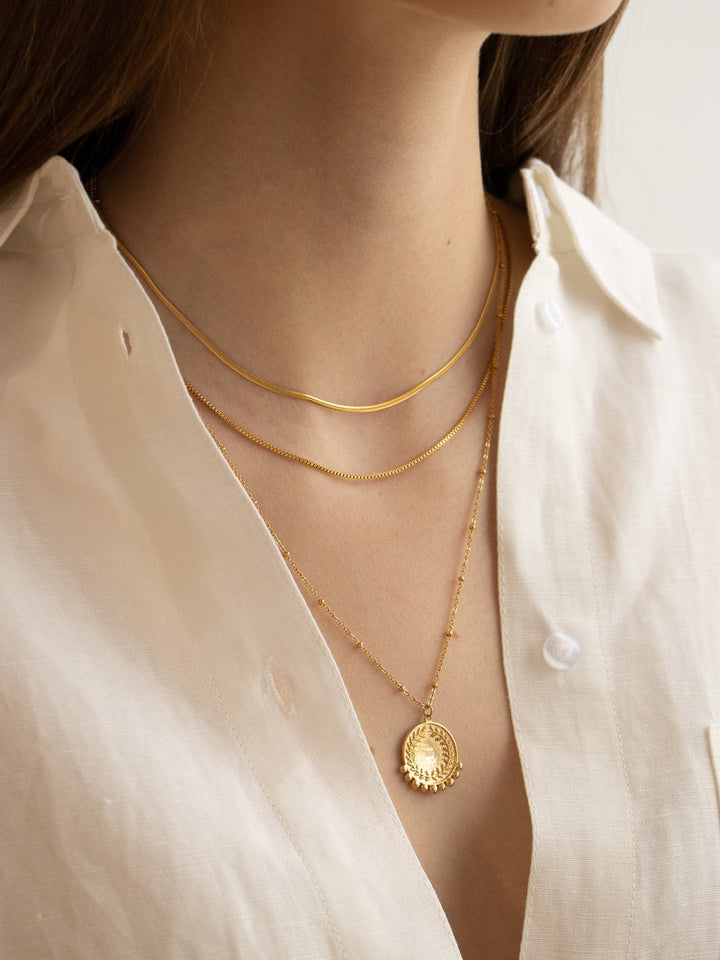 Amélie Ava Dotted Medaillon Necklace - Halsketten Layering Set (wasserfest)