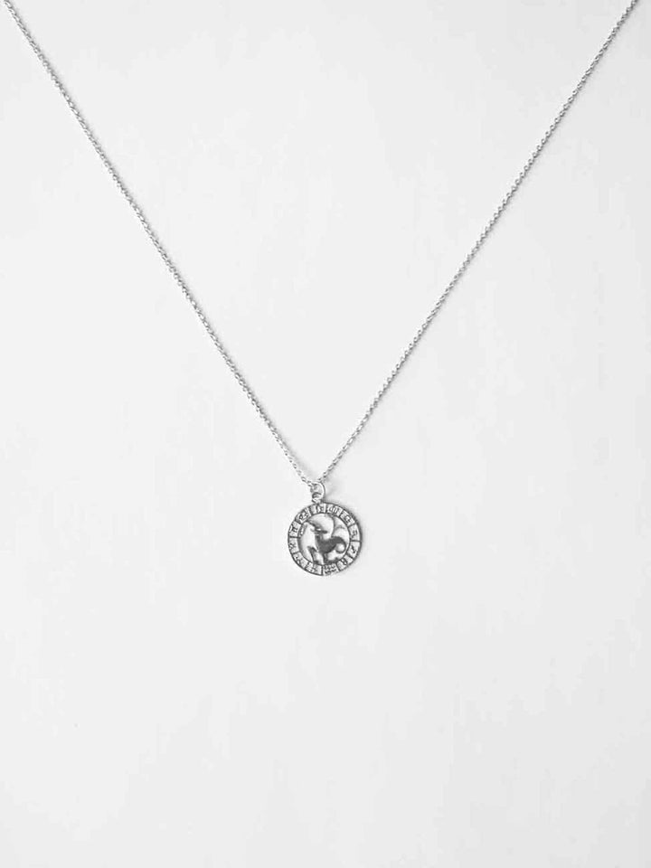 Round Zodiac Sign Necklace - Halskette (wasserfest)