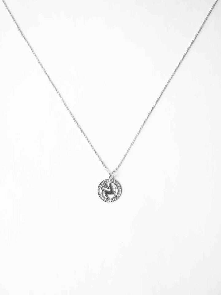 Round Zodiac Sign Necklace - Halskette (wasserfest)