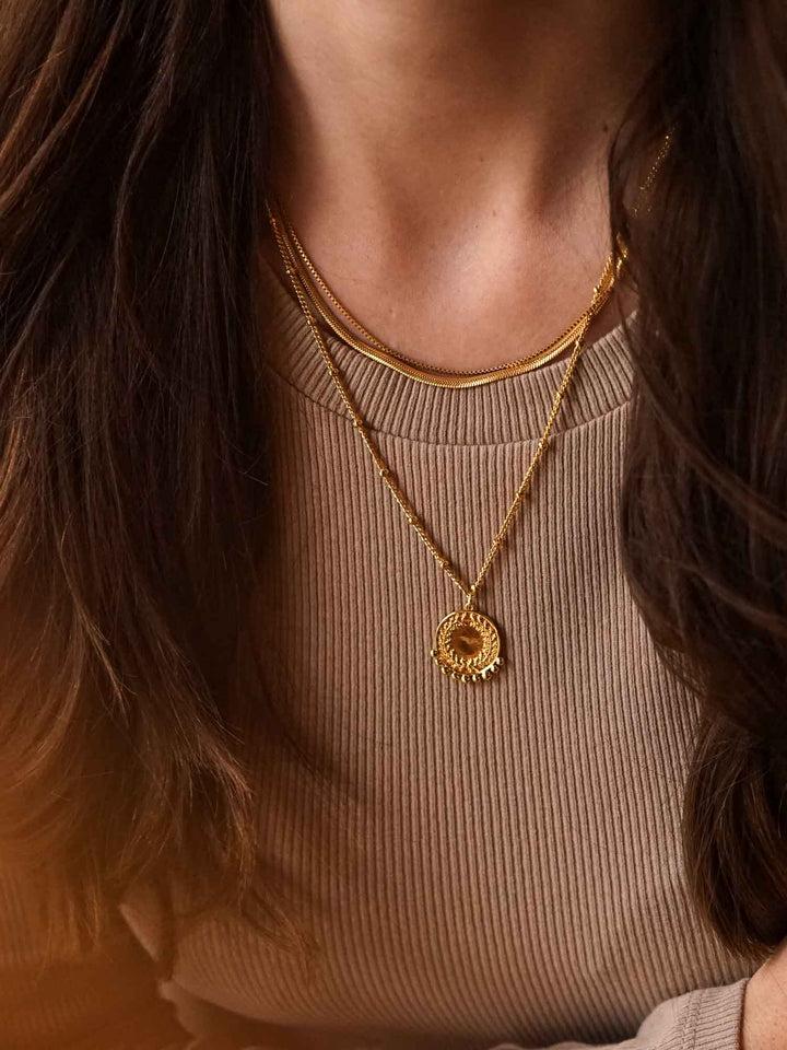 Dotted Medaillon Necklace - Halskette (wasserfest)