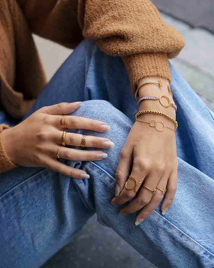 Two Circles Twisted Bracelet - Armkette (wasserfest)