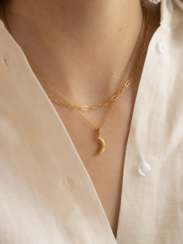 Lil Brooklyn New Moon Necklace - Halsketten Layering Set (wasserfest)