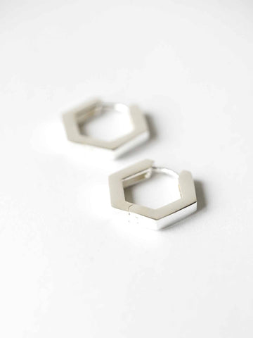 Hexagon Bold Hoop - Creolen (wasserfest)