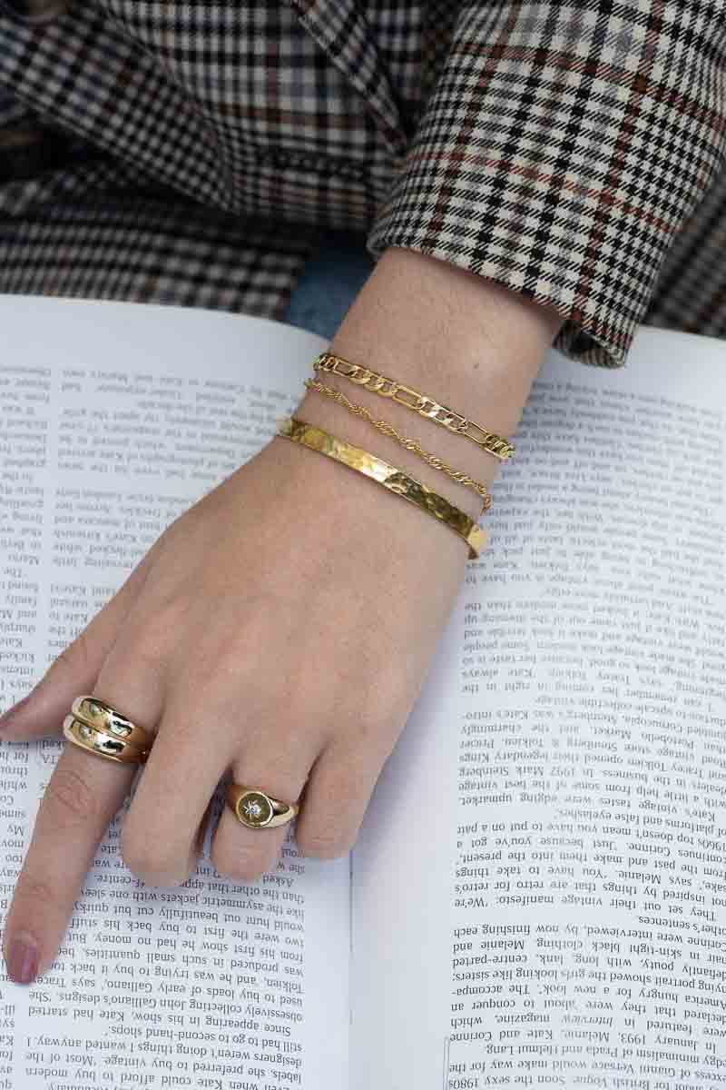 Lisa Hammered Bangle - Armreif (wasserfest)