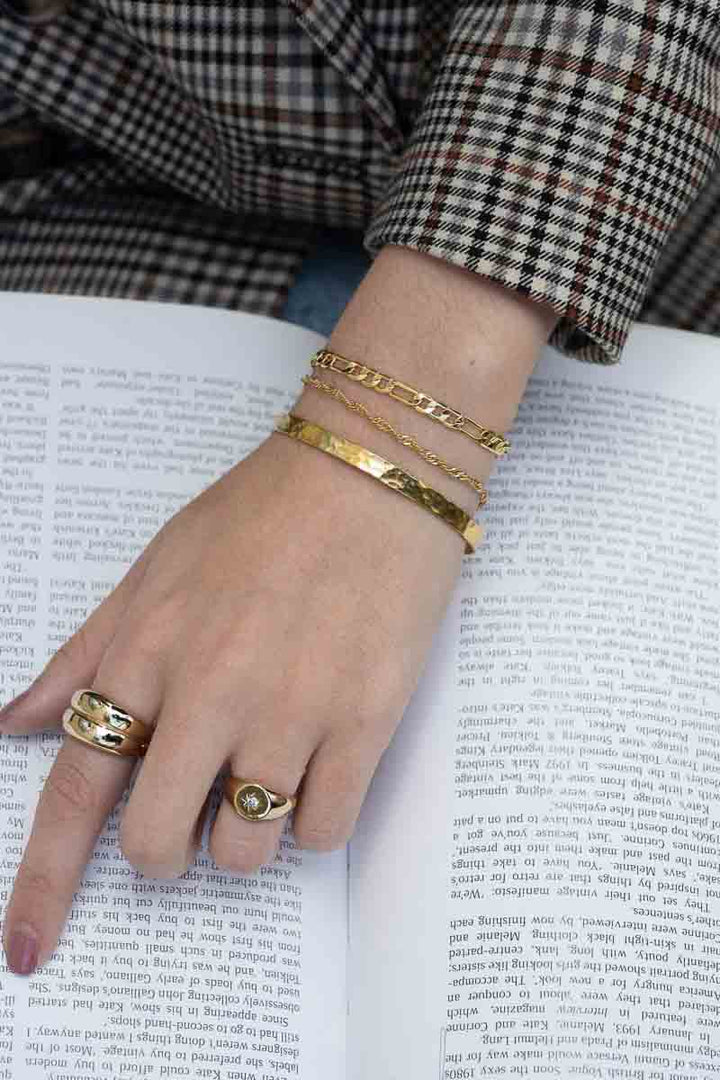 Lisa Hammered Bangle - Armreif (wasserfest)
