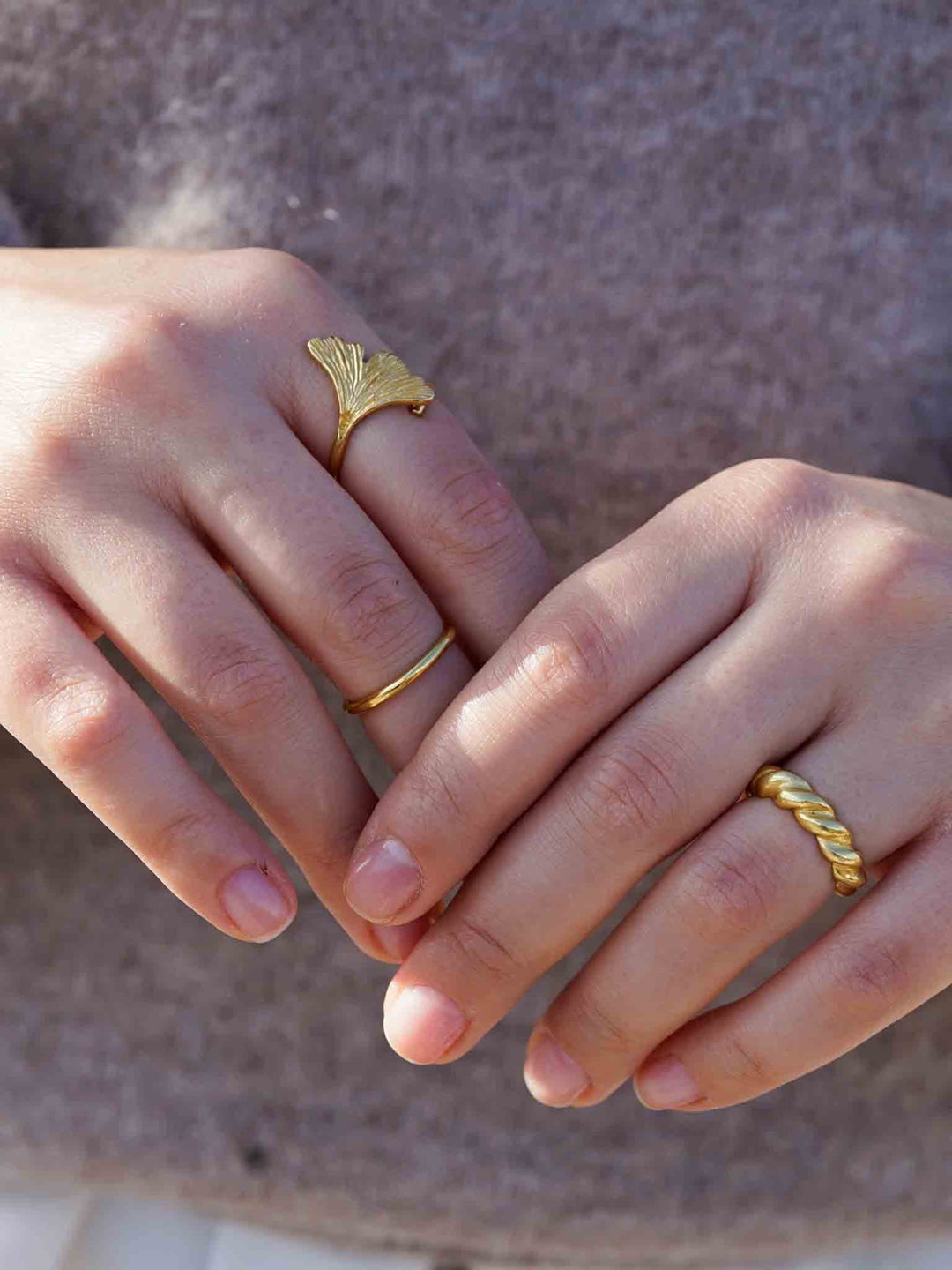 Ginkgo Ring - Fingerring (wasserfest)