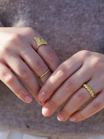 Ginkgo Ring - Fingerring (wasserfest)
