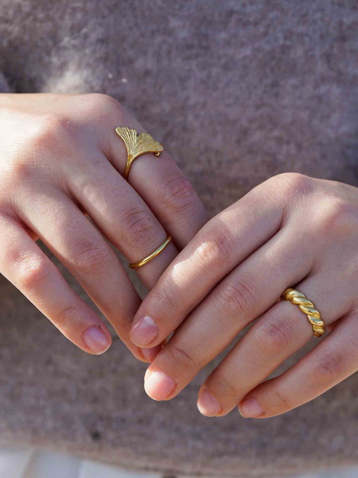 Ginkgo Ring - Fingerring (wasserfest)