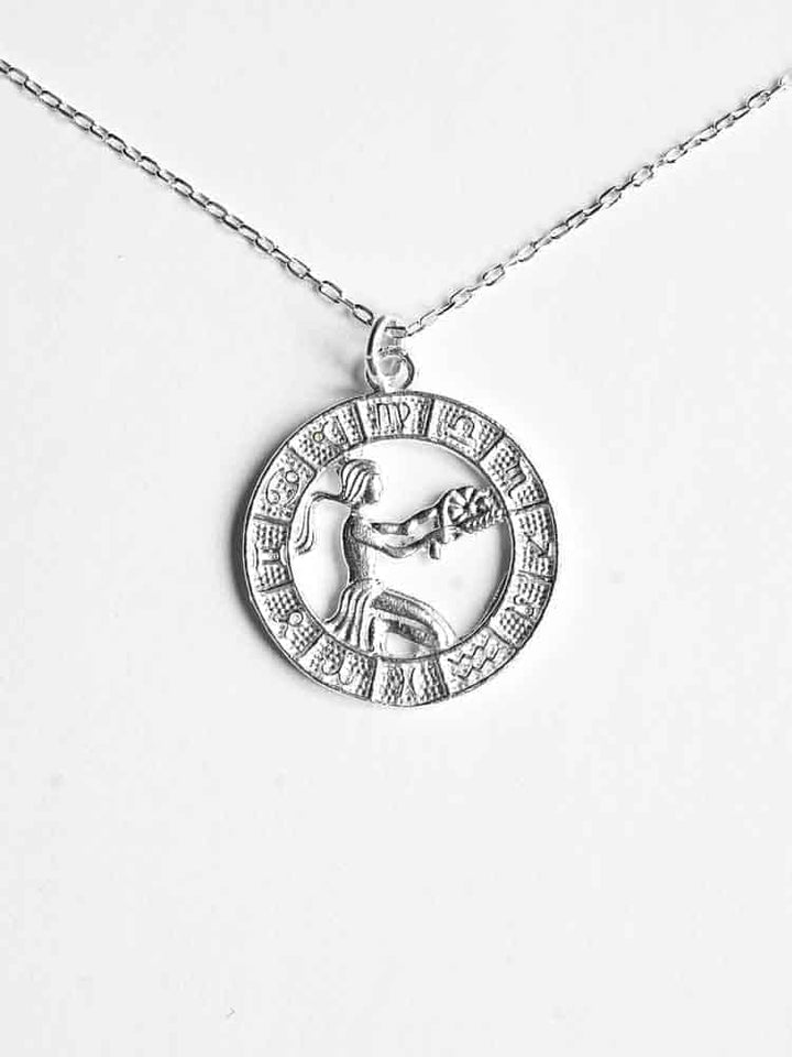 Round Zodiac Sign Necklace - Halskette (wasserfest)
