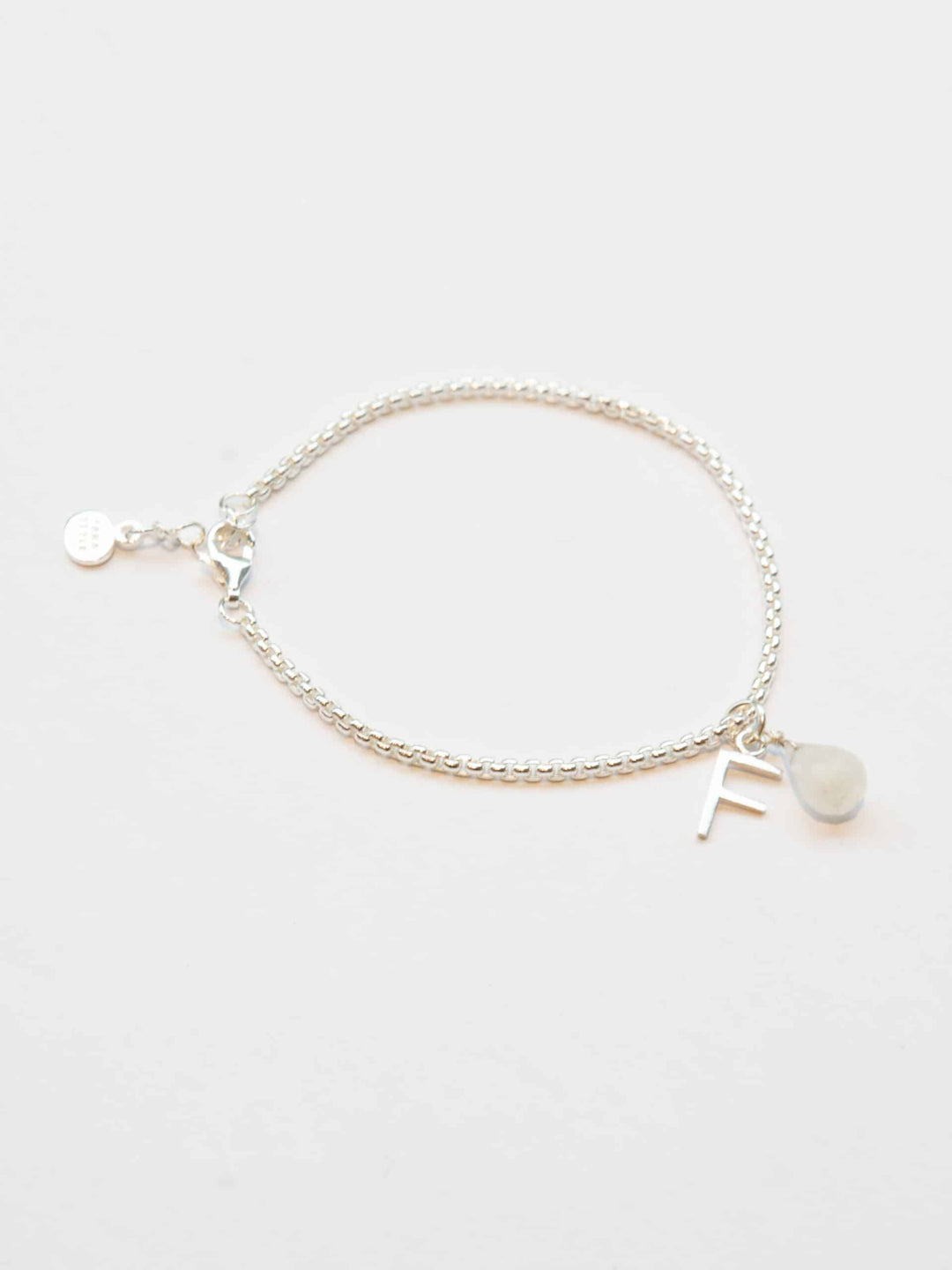 Personalized Letter Bracelet (wasserfest) - Grüner Achat
