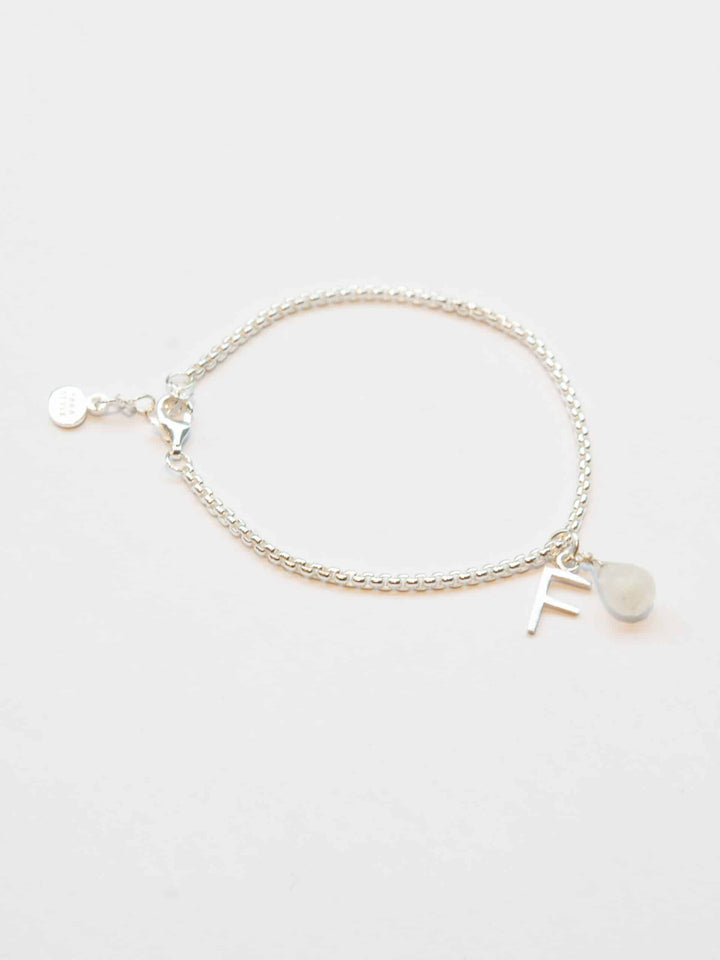 Personalized Letter Bracelet (wasserfest) - Grüner Achat