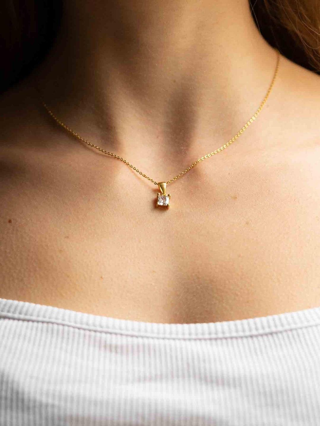 Square Crystal Necklace - Halskette