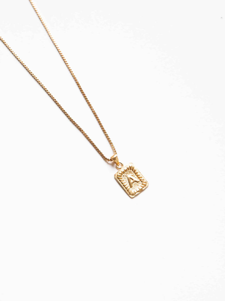 Personalized Letter Tag Necklace - Halskette (wasserfest)