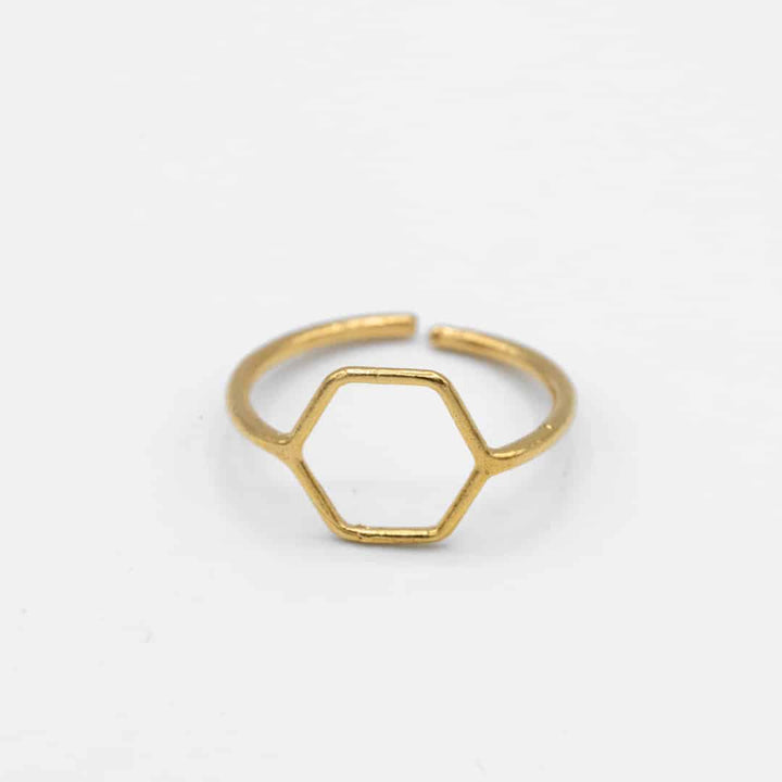 Thin Hexagon Ring