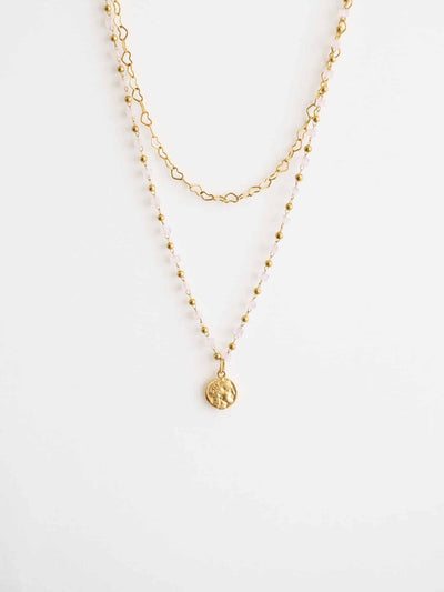 Alyssa Connected Hearts Necklace - Halsketten Layering Set (wasserfest)