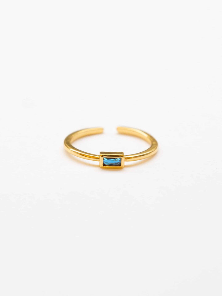 Hannah Rectangle Stone Ring - Echtgold (14K/ 18K)