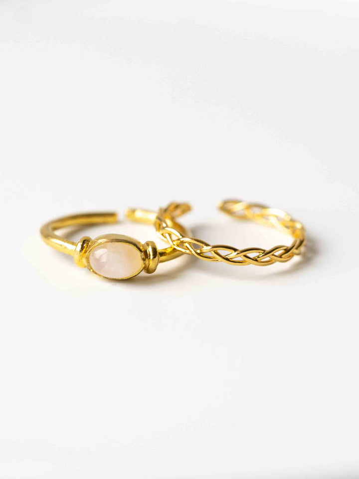 Vintage Braided Ring Set (waterproof)