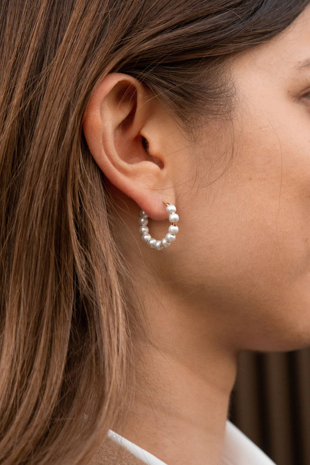 Coco Pearl Hoop - Creolen (wasserfest)
