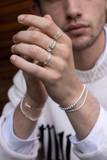 Double Row Ring - Fingerring Men (wasserfest)