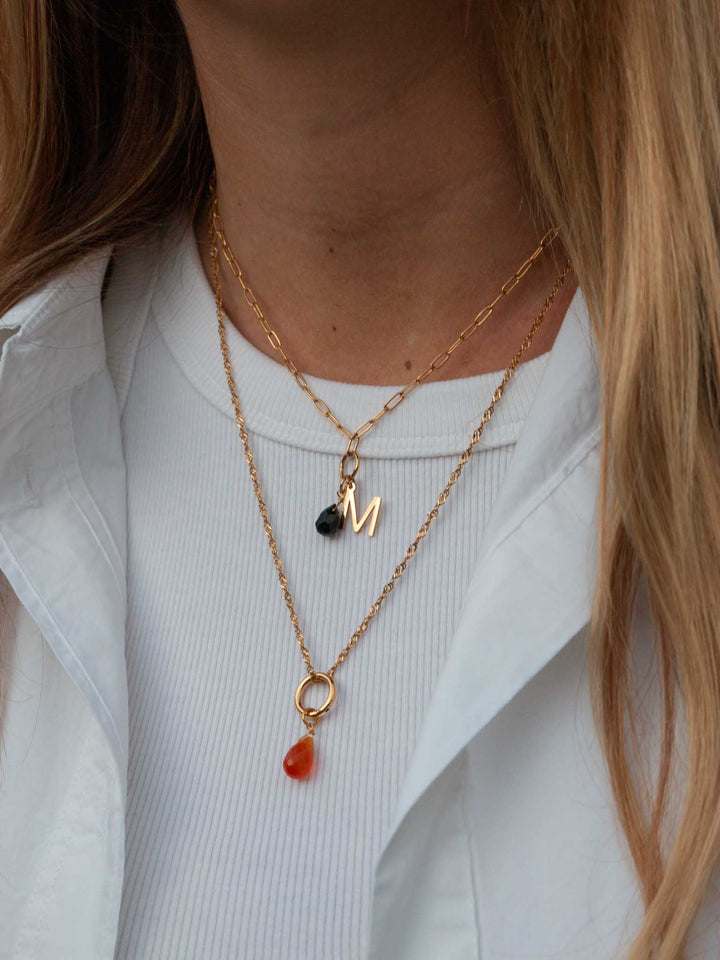 Personalized Necklace mit zwei Anhängern (wasserfest) - A