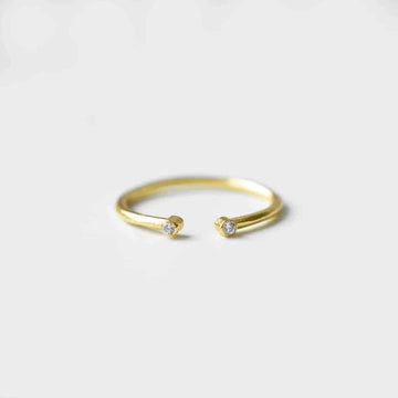 Double Zircone Love Ring - Fingerring (wasserfest)
