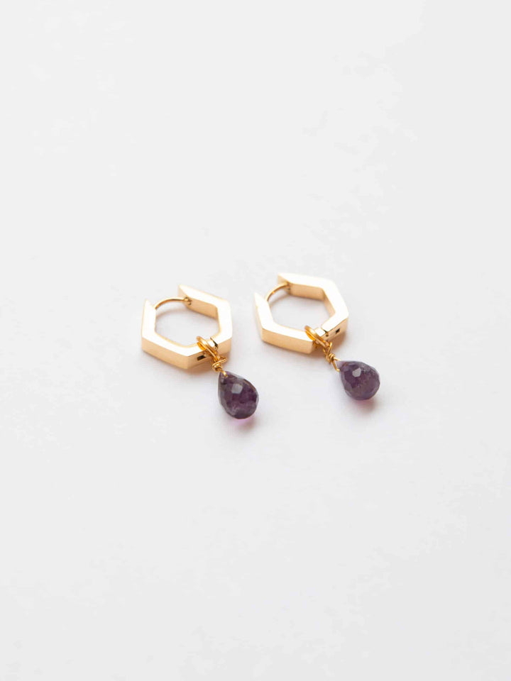 Personalized Hexagon Moon Love Hoops - Creolen (wasserfest)