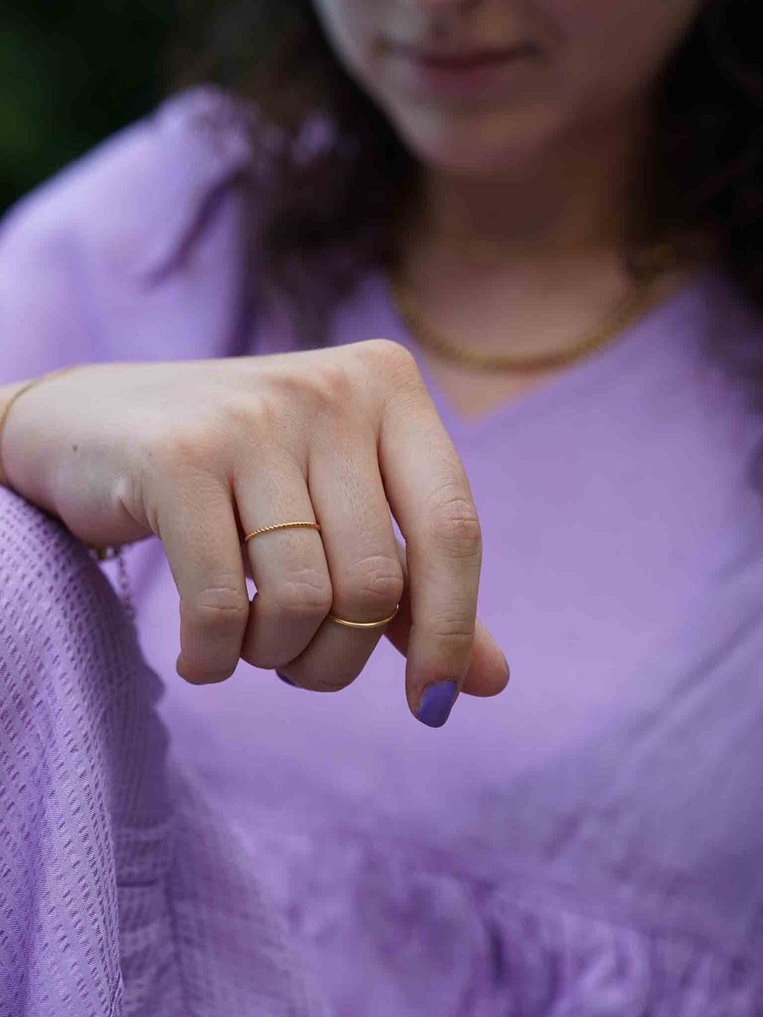 Slim Twisted Ring - Fingerring (wasserfest)